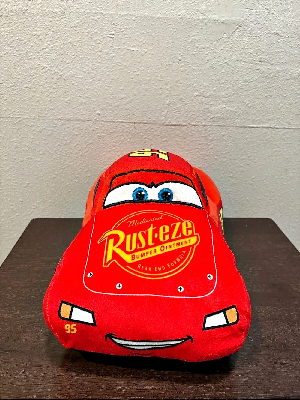 Disney Pixar Lightning McQueen Plush Toy Red & Yellow Like New